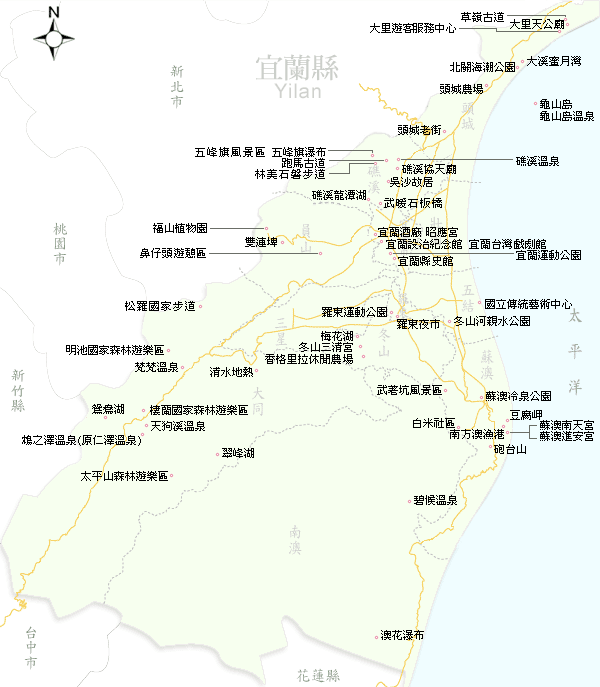 宜兰县地图图片